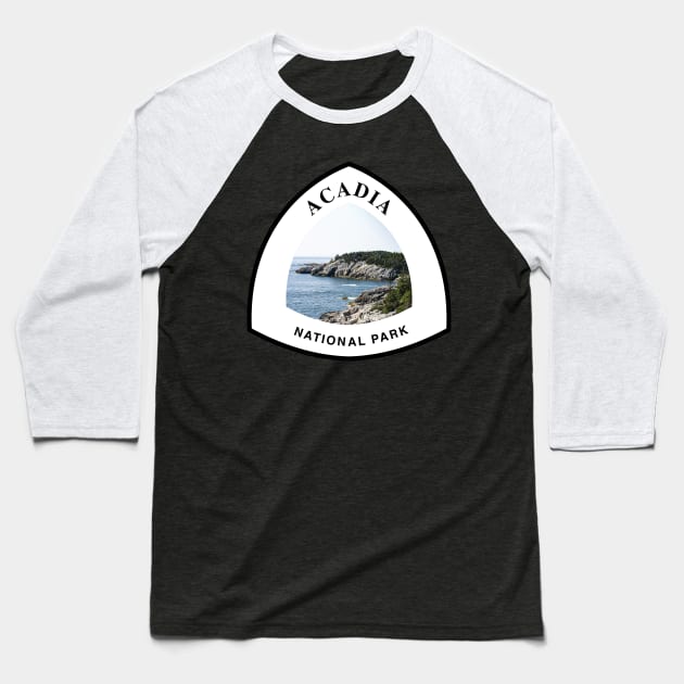 Acadia National Park trail marker Baseball T-Shirt by nylebuss